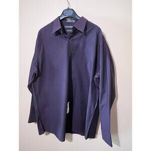 Claiborne by John Bartlett men's L  fit, purple, cotton dress shirt, s16.5 32/33